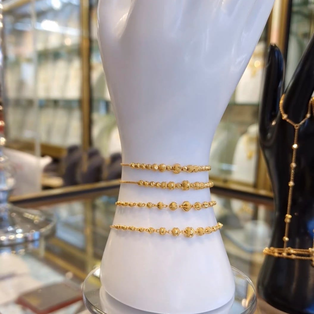 Golden Radiance Adjustable Beaded Bracelet