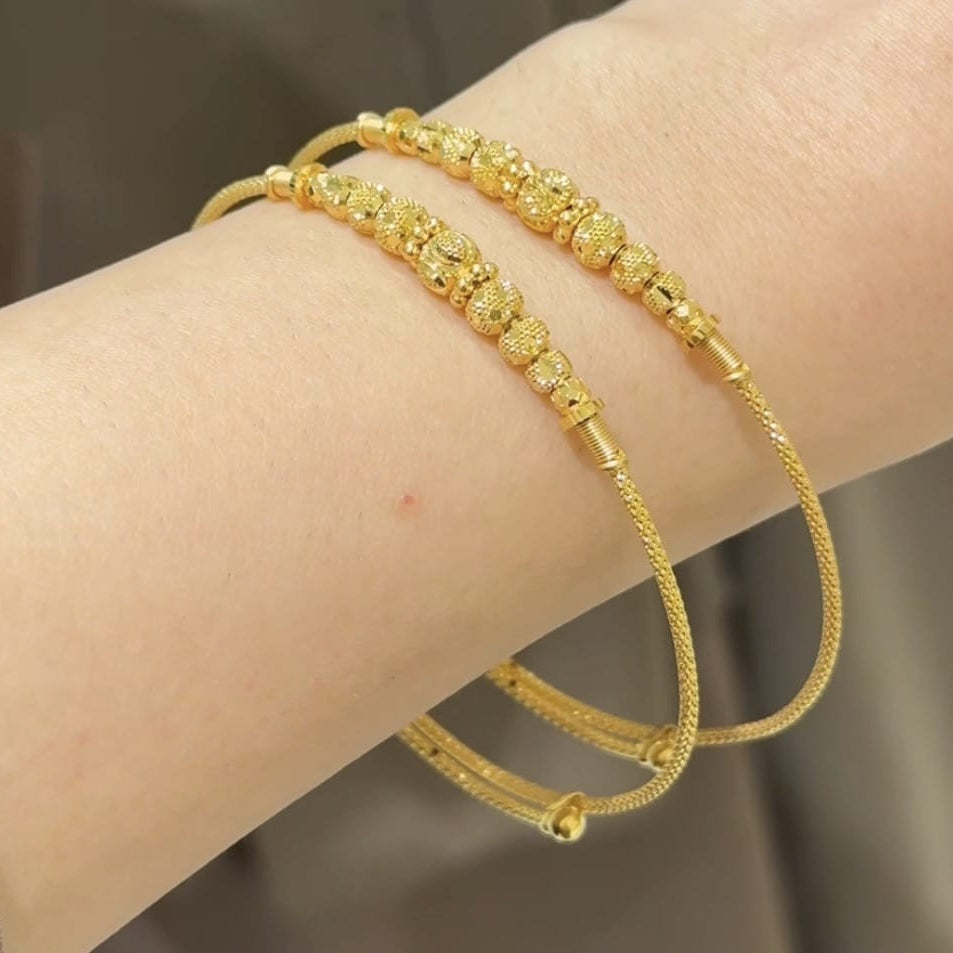 Golden Radiance Adjustable Beaded Bracelet