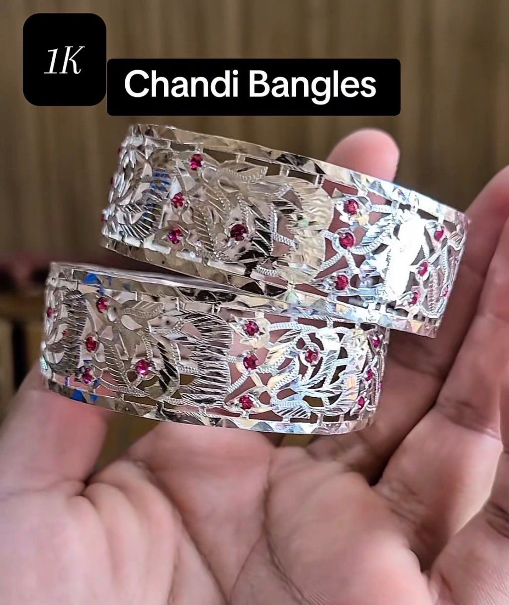 Royal Silver Cutwork Kada - Italian Bangle