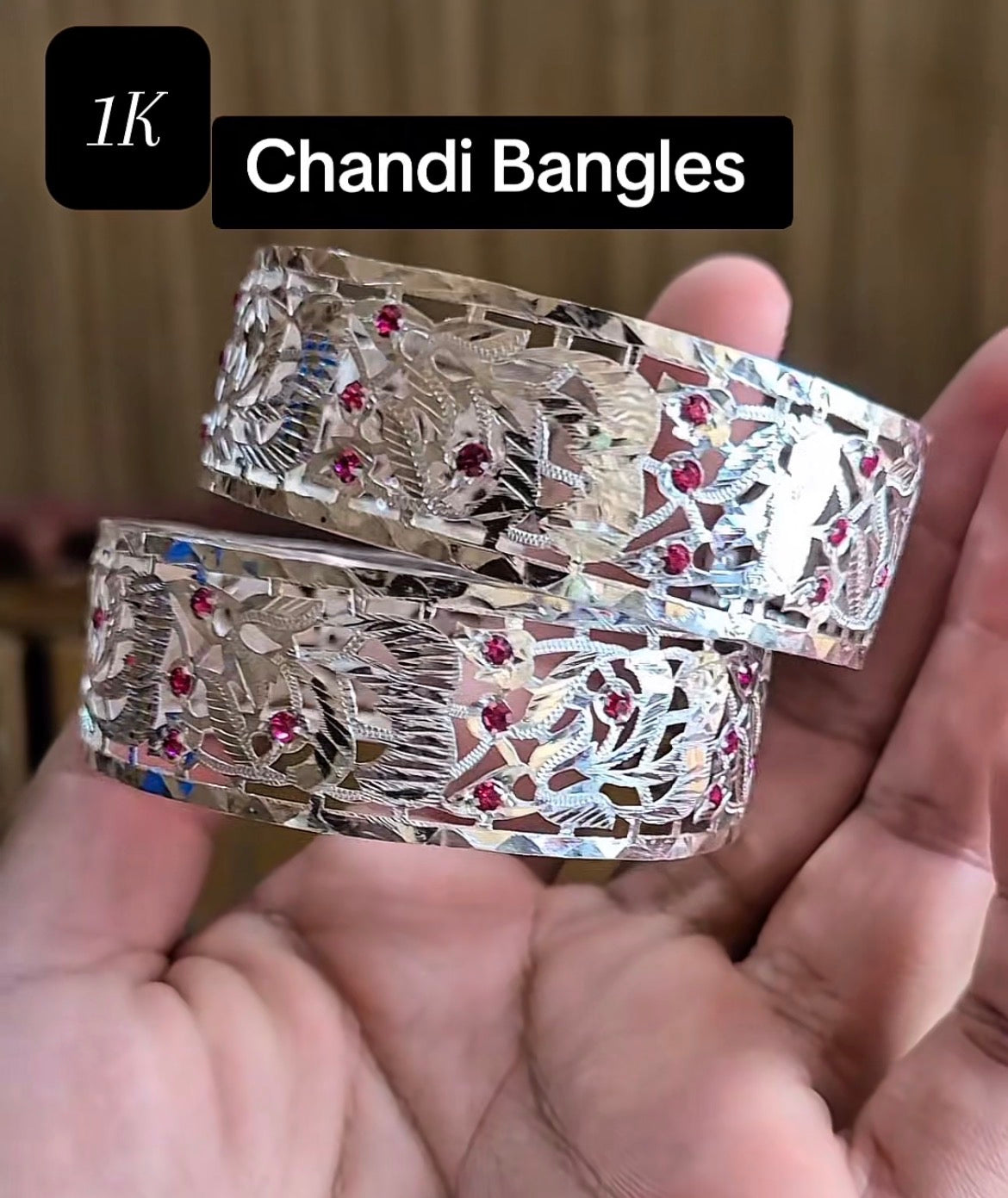 Royal Silver Cutwork Kada - Italian Bangle