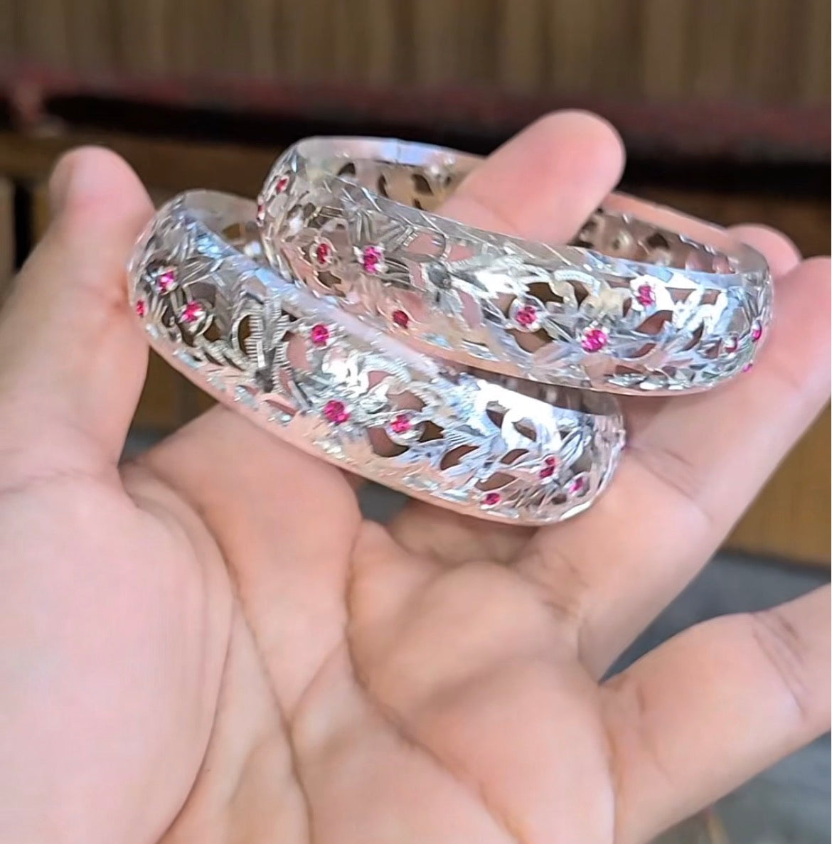 Italian Bangle – Ruby Cutwork Designer Kada