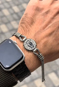 Adjustable Silver Tone Bracelet - D11