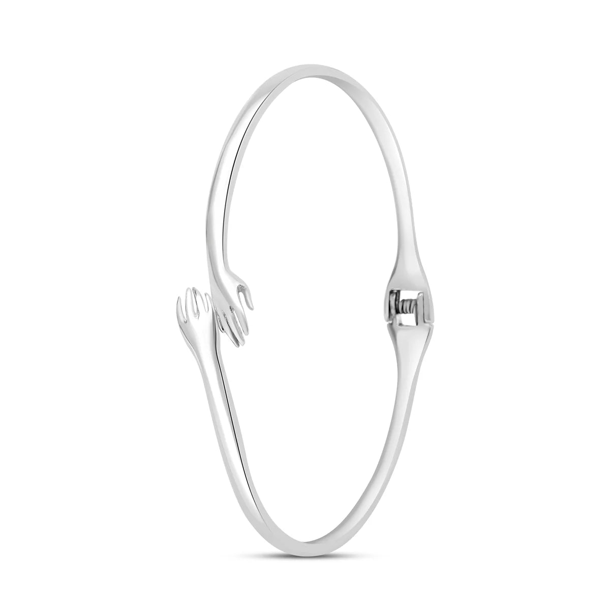Minimal Silver Bracelet Hug Shape