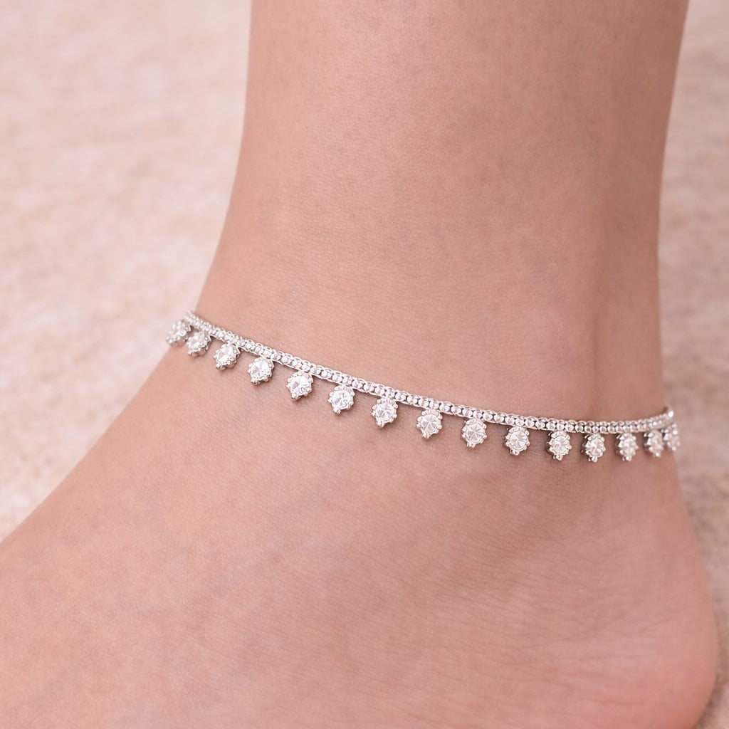 Scarlet Luna Payal - Silver Anklet