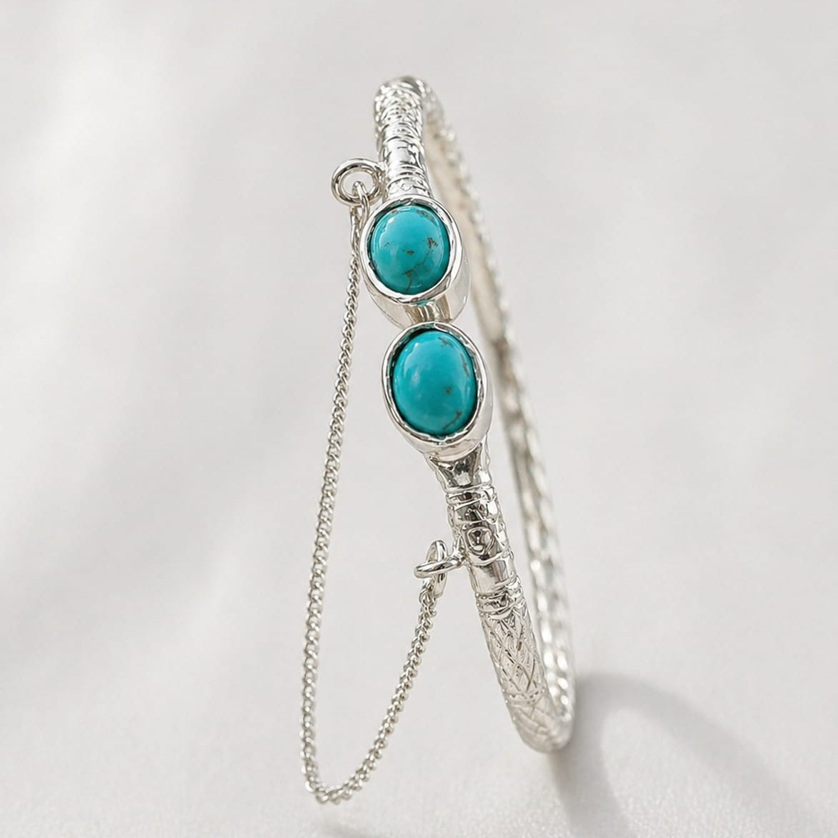 Elegant Silver Cuff Bracelet with Onyx Stones for Women